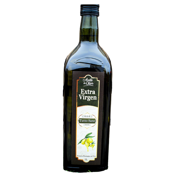 Aceite de oliva extra virgen (Vidrio oscuro) TUTTO SANO Arequipa (1L)
