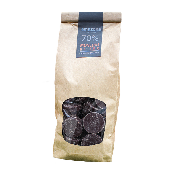 Chocolate Monedas 70% Bitter (Bolsa 500g) AMAZONA CHOCOLATE